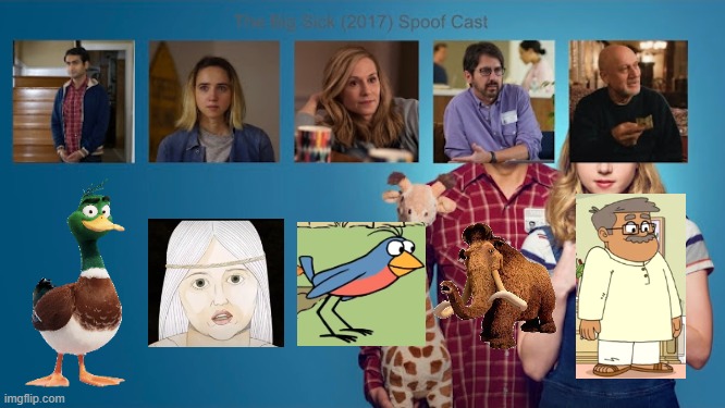 Credit to Mico the Ninjago Fan 2024 for this used | image tagged in meme,memes,spoof cast,the big sick,characters,roles | made w/ Imgflip meme maker