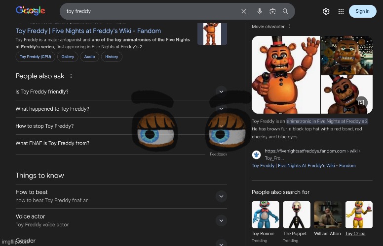 y’all go google toy freddy rq | made w/ Imgflip meme maker