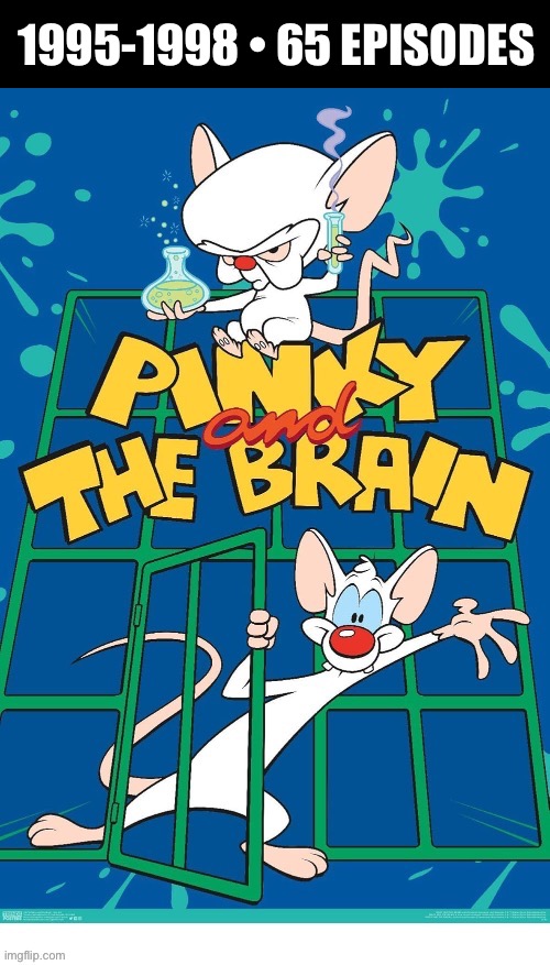 Tonight we take over the world! | 1995-1998 • 65 EPISODES | image tagged in cartoons,pinky and the brain,original,mice | made w/ Imgflip meme maker