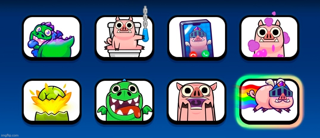 Rate my emote dick (egg is evo bbd and top right is prince turning into a cursed hog) | made w/ Imgflip meme maker