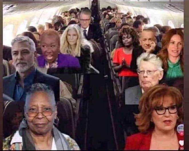 Celebrities on a plane Blank Meme Template