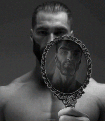 giga chad mirror Blank Meme Template