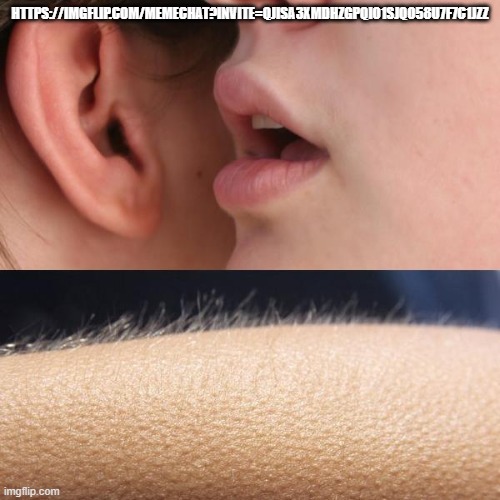 https://imgflip.com/memechat?invite=qJISA3xMDHZGpQIO1sjQO58U7F7c1JZZ | HTTPS://IMGFLIP.COM/MEMECHAT?INVITE=QJISA3XMDHZGPQIO1SJQO58U7F7C1JZZ | image tagged in whisper and goosebumps | made w/ Imgflip meme maker