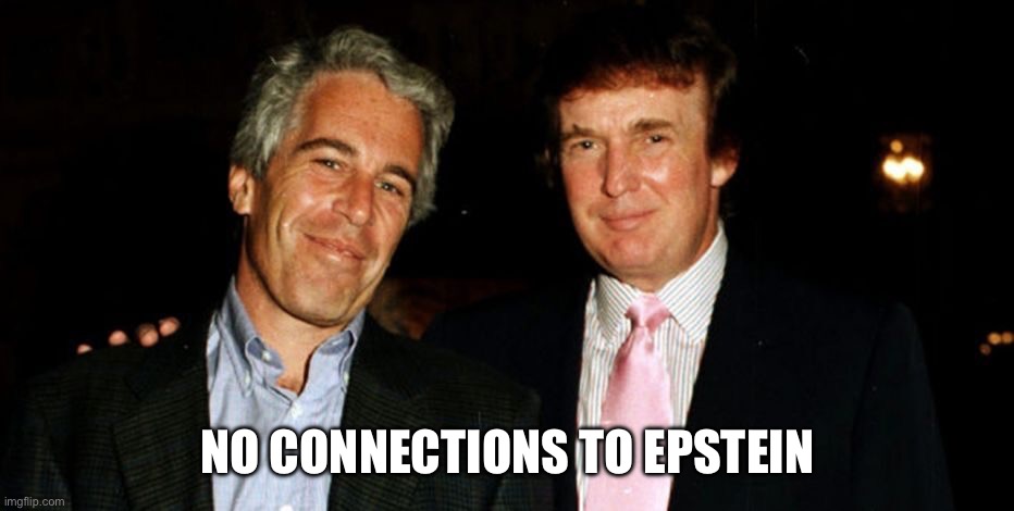 Trump Epstein | NO CONNECTIONS TO EPSTEIN | image tagged in trump epstein | made w/ Imgflip meme maker