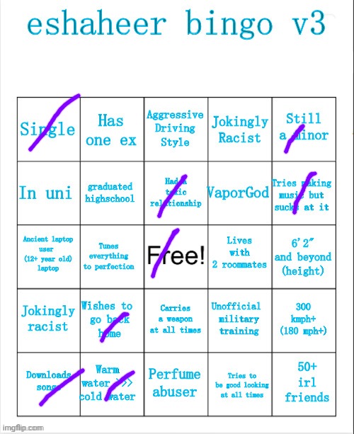 eshaheer bingo v3 | image tagged in eshaheer bingo v3 | made w/ Imgflip meme maker