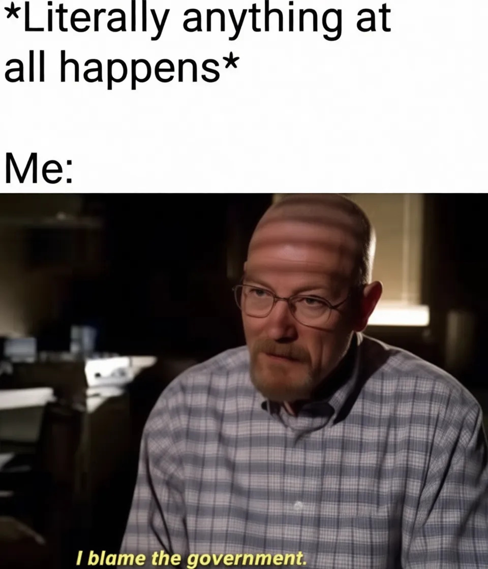 I blame the government Blank Meme Template