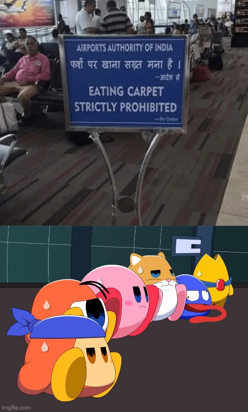 This is the "best" prohibition sign I've ever seen... | image tagged in sign,carpet | made w/ Imgflip meme maker