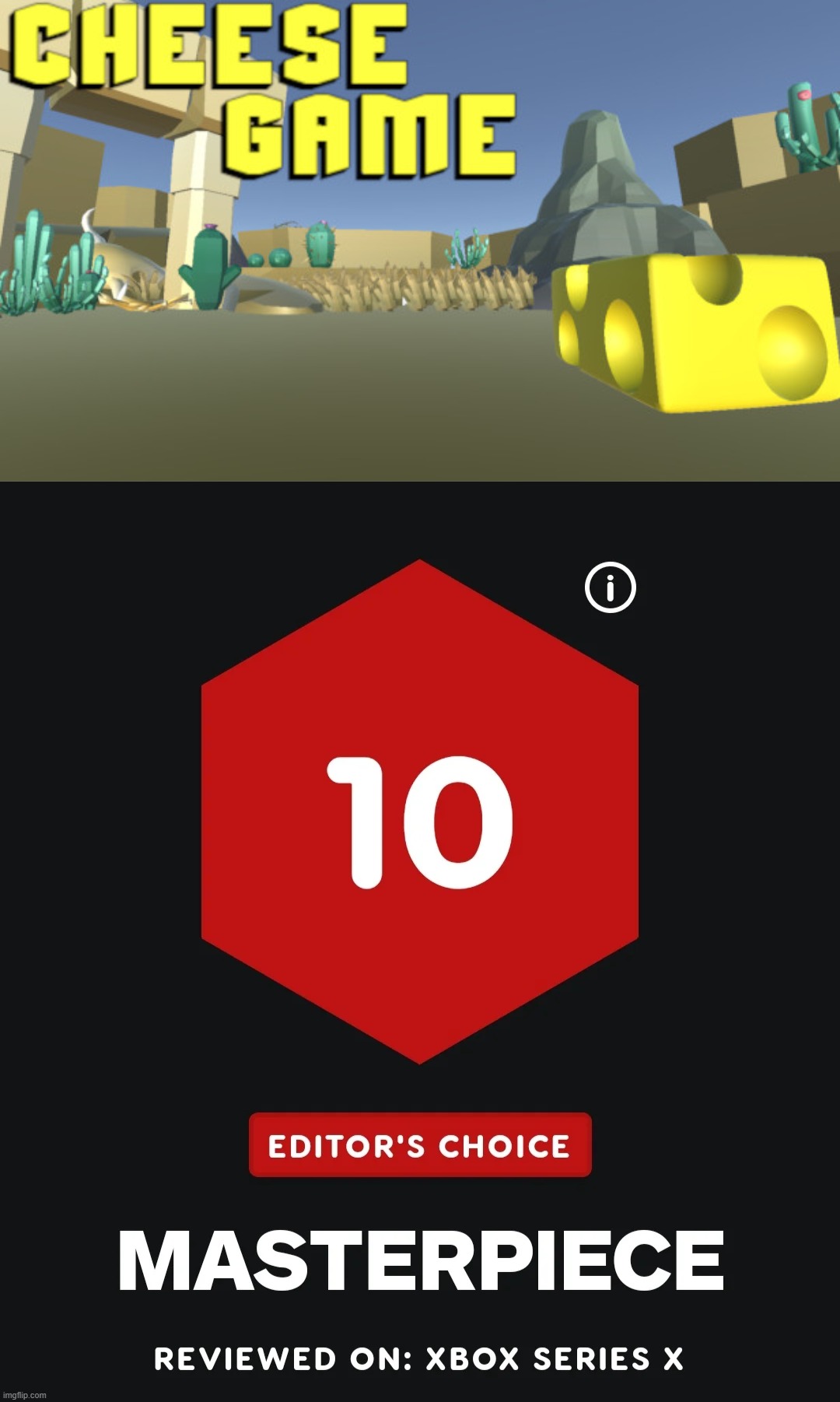 Game of the Year. :) | image tagged in cheese | made w/ Imgflip meme maker