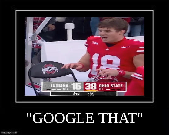 Curt Cignetti meme | "GOOGLE THAT" | image tagged in black box meme,memes,college football,sports,ohio state,ohio state buckeyes | made w/ Imgflip meme maker