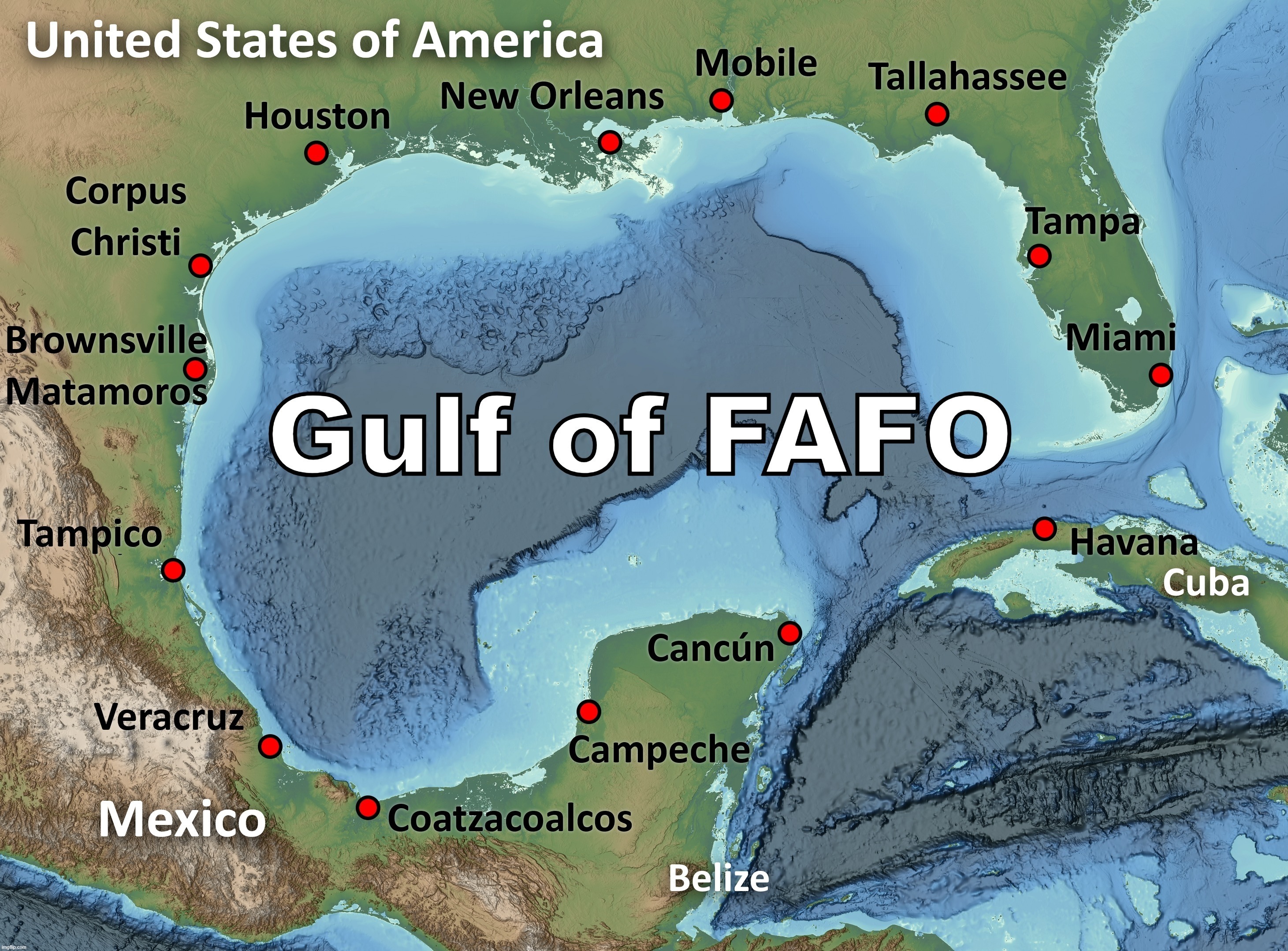 Welcome to the Gulf of FAFO | image tagged in colombian,drug cartels,gulf of america,gulf of fafo,fafo,fuck around and find out | made w/ Imgflip meme maker