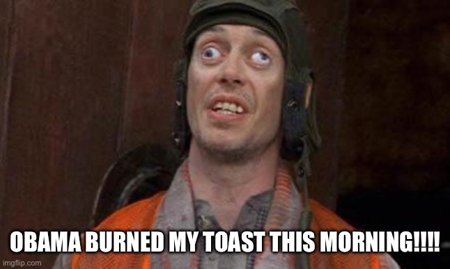 Looks Good To Me | OBAMA BURNED MY TOAST THIS MORNING!!!! | image tagged in looks good to me | made w/ Imgflip meme maker