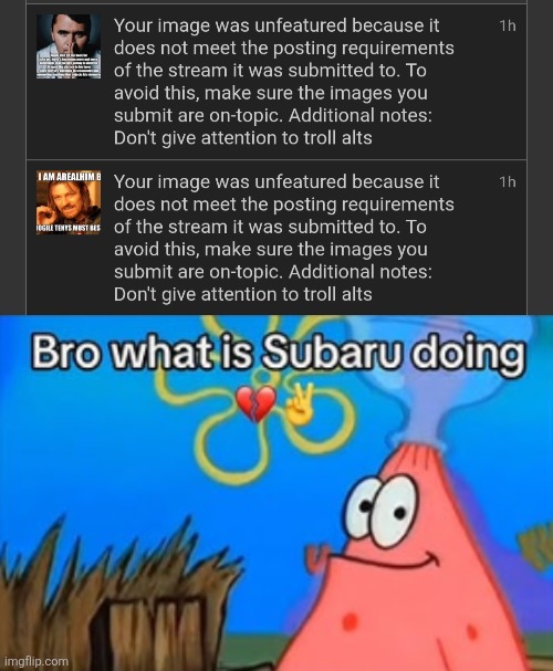 Didn't even mention any alt | image tagged in live sabaru reaction | made w/ Imgflip meme maker