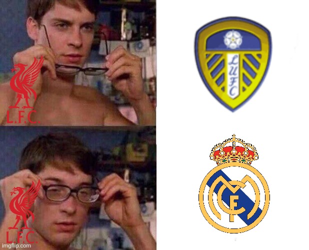 Leeds - Liverpool 3-3. OMG TANAKA AO JUST SAVED 1 POINT FOR THE WHITES AND LIVERPOOL ARE FALLING AGAIN!!!!!!! THIS IS INSANE!!!! | image tagged in spiderman glasses,leeds,liverpool,premier league,memes,football | made w/ Imgflip meme maker