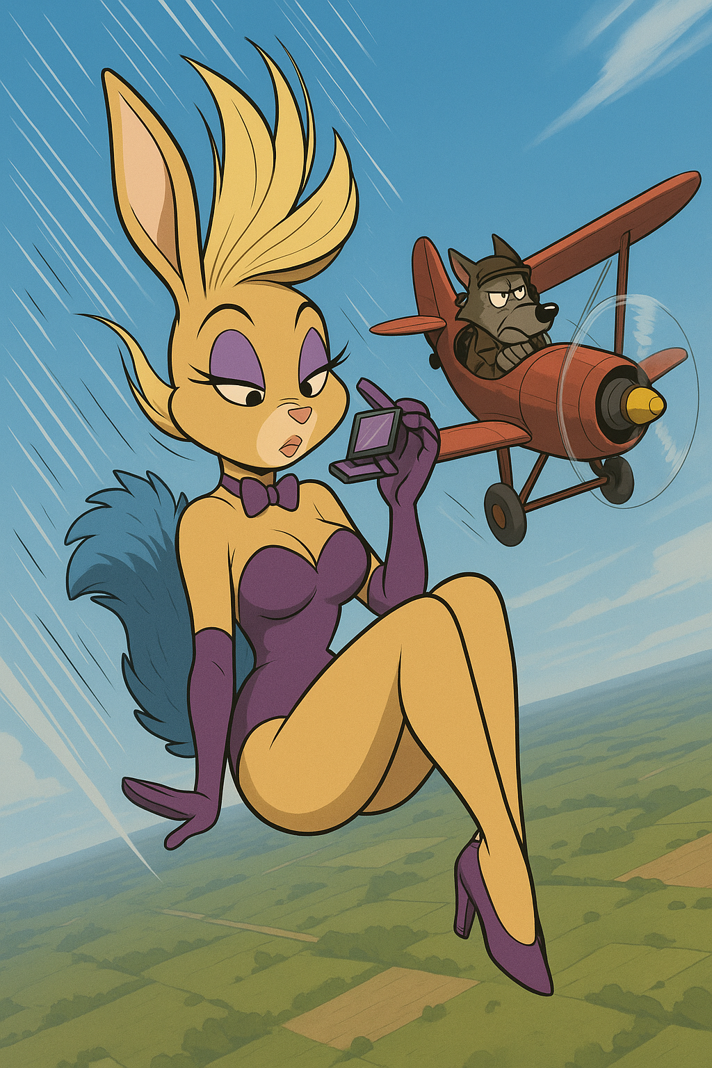 falling beautiful bunny showgirl Blank Meme Template