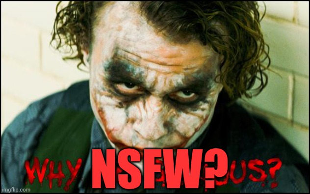why so serious? | NSFW? | image tagged in why so serious | made w/ Imgflip meme maker