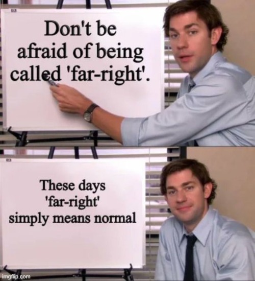 I am definitely 'far-right' as the alternative is 'dead-wrong'... | image tagged in leftists,gone wrong,crazy people,liberals vs conservatives,normal,why can't you just be normal | made w/ Imgflip meme maker
