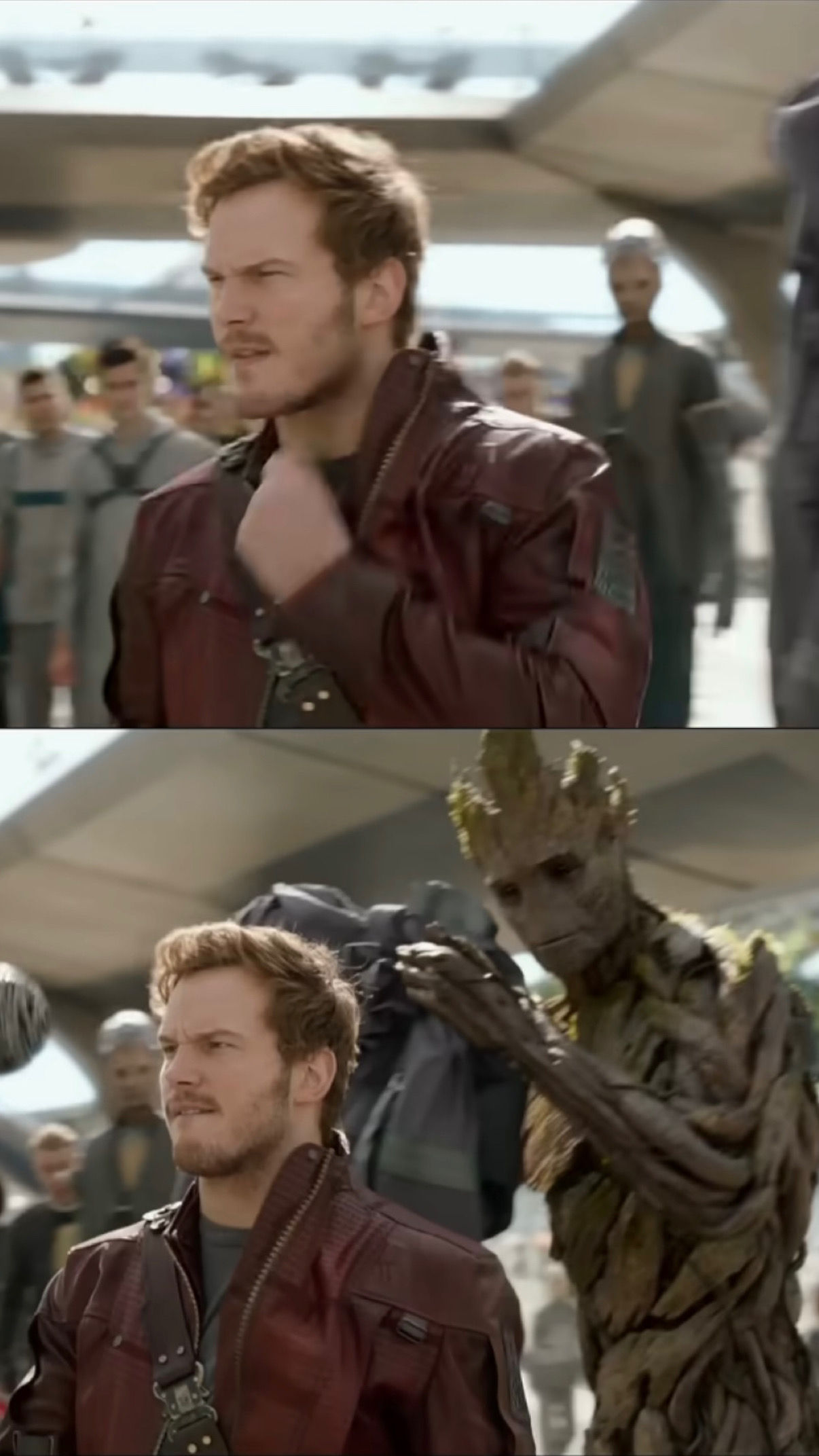 Groot Captures Quill Blank Meme Template