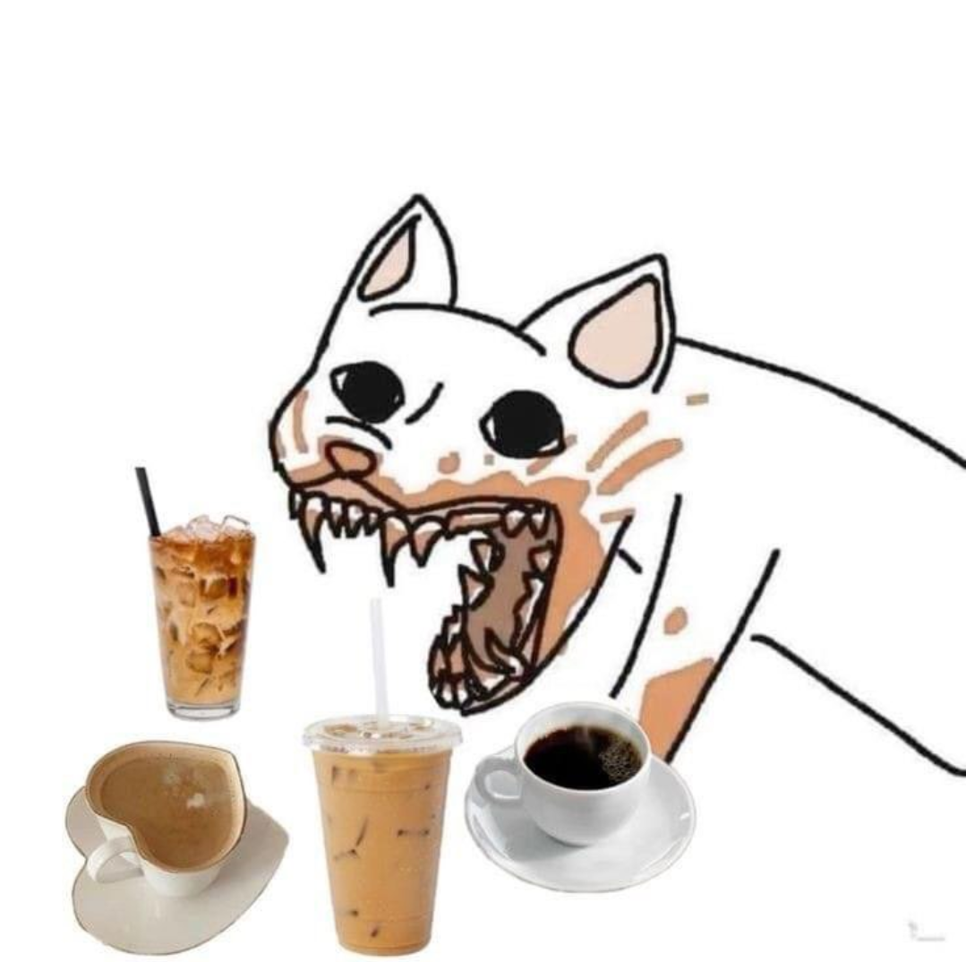 Caffeinated cat Blank Meme Template