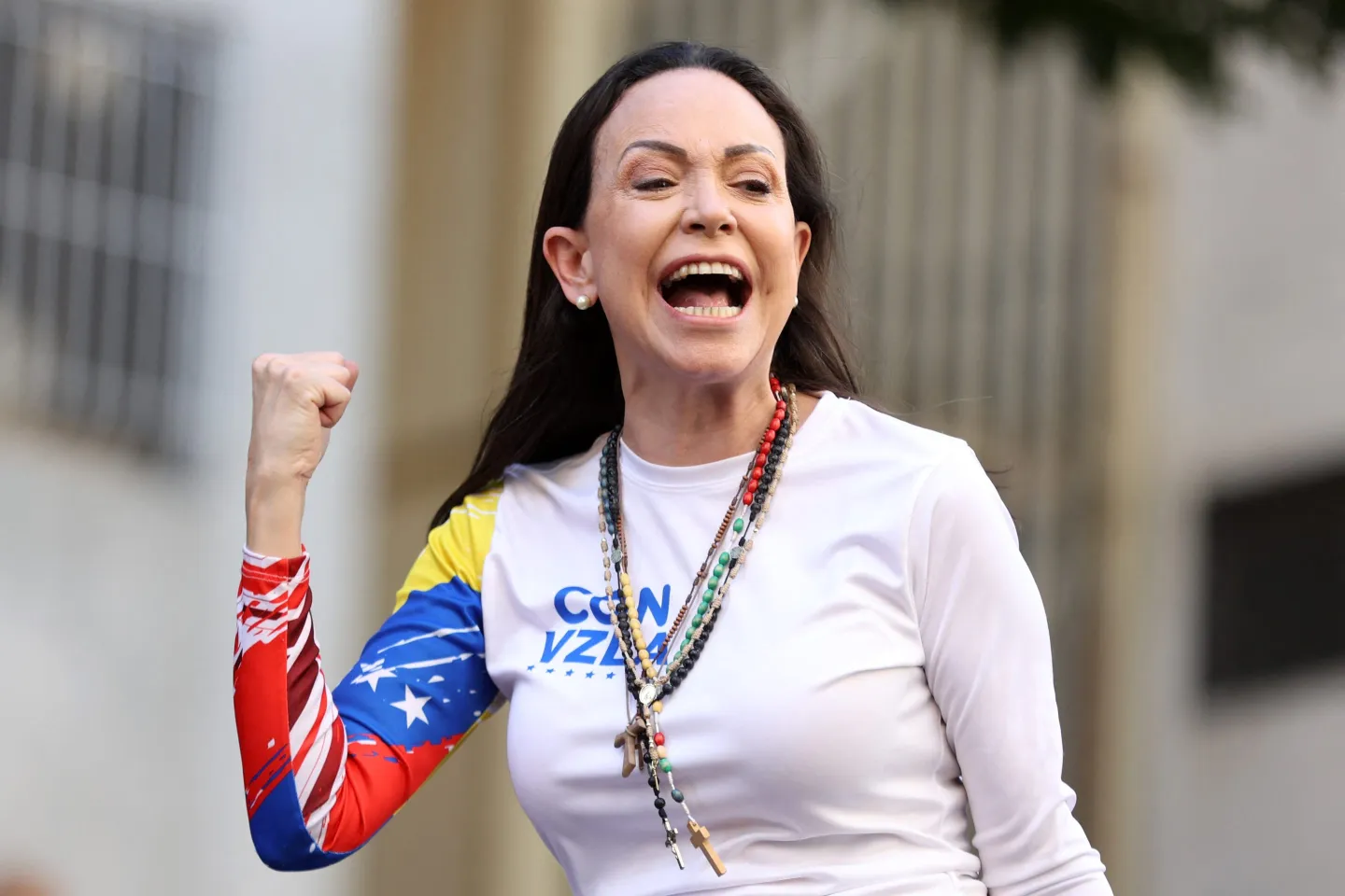 Maria Corina Machado fist - Venezuela Blank Meme Template