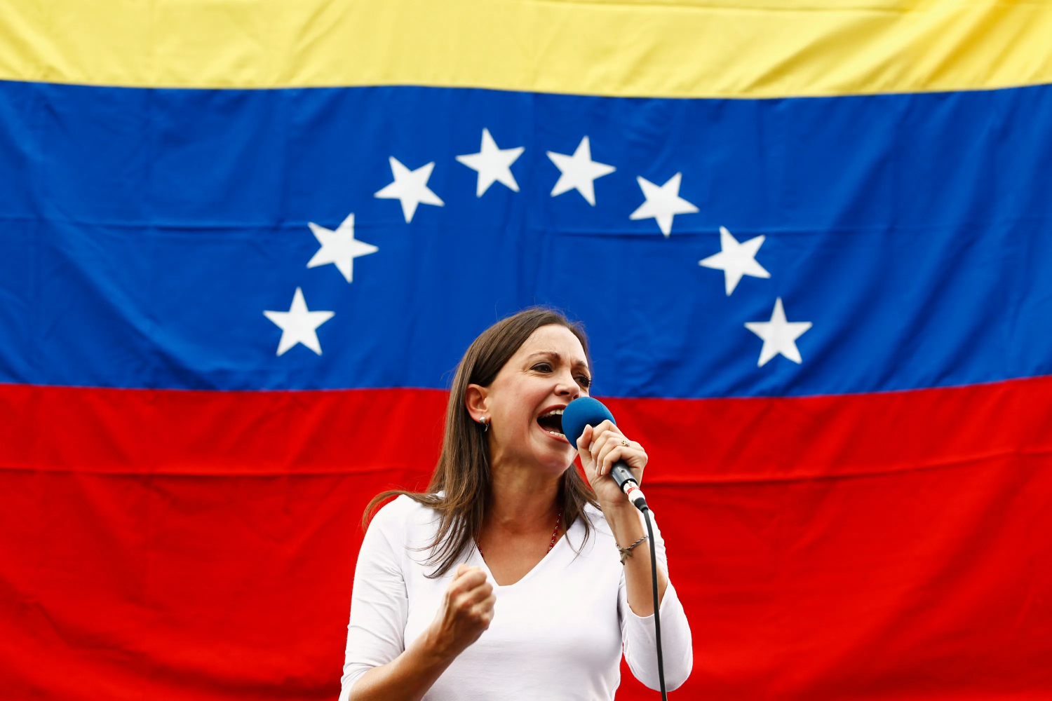 Maria Corina Machado - Venezuela flag Blank Meme Template
