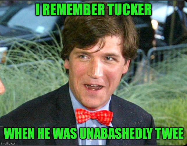 I REMEMBER TUCKER; WHEN HE WAS UNABASHEDLY TWEE | made w/ Imgflip meme maker