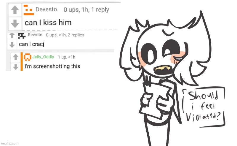 Skrunkly's reaction to some of the questions she was given | made w/ Imgflip meme maker