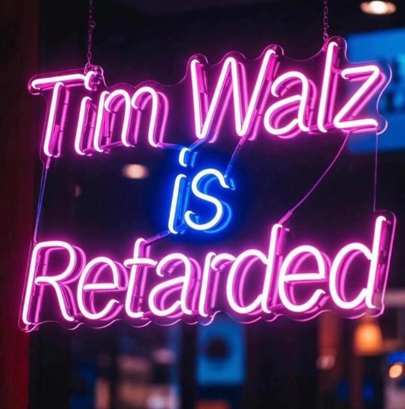Tim Walz neon sign Blank Meme Template