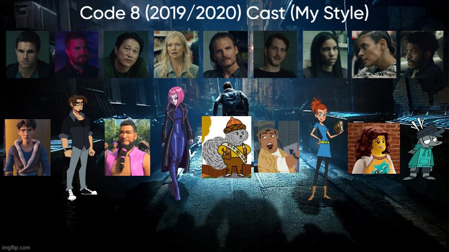 Code 8 (2019/2020) Cast (My Style) | image tagged in code 8 2019/2020 cast my style,meme,memes,spoof cast,code 8,characters | made w/ Imgflip meme maker