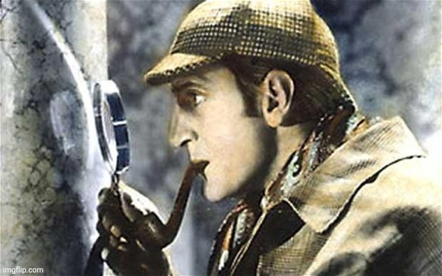 sherlock investigates | image tagged in sherlock investigates | made w/ Imgflip meme maker