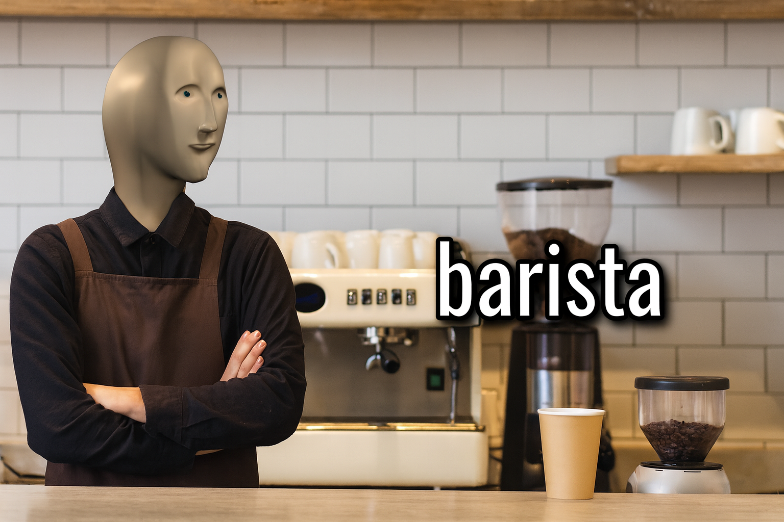 Meme Man Barista Blank Meme Template