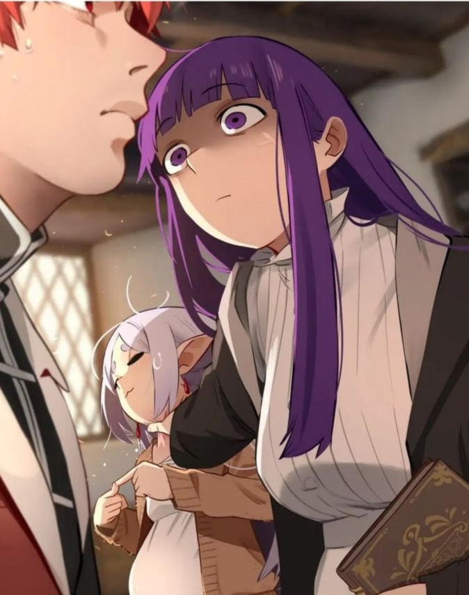 Fern get made at Frieren pregnancy Blank Meme Template