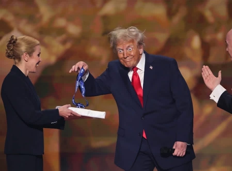 High Quality Donald Trump FIFA Peace Prize Blank Meme Template