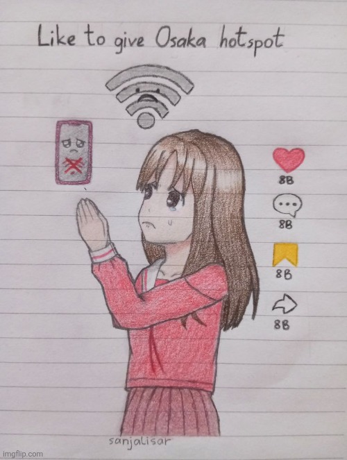 upvote to give Osaka wifi | made w/ Imgflip meme maker