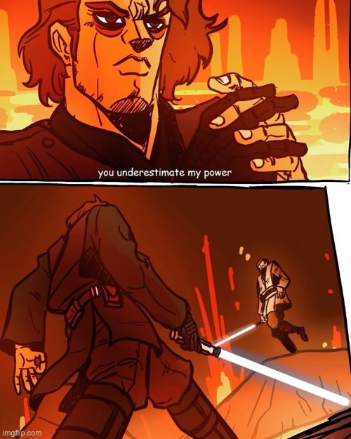 Whatever you do don’t look at the bottom left PLEASE | image tagged in star wars,obi wan kenobi,anakin,anime,jojo's walk,revenge of the sith | made w/ Imgflip meme maker