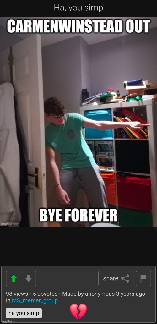 💔 | made w/ Imgflip meme maker