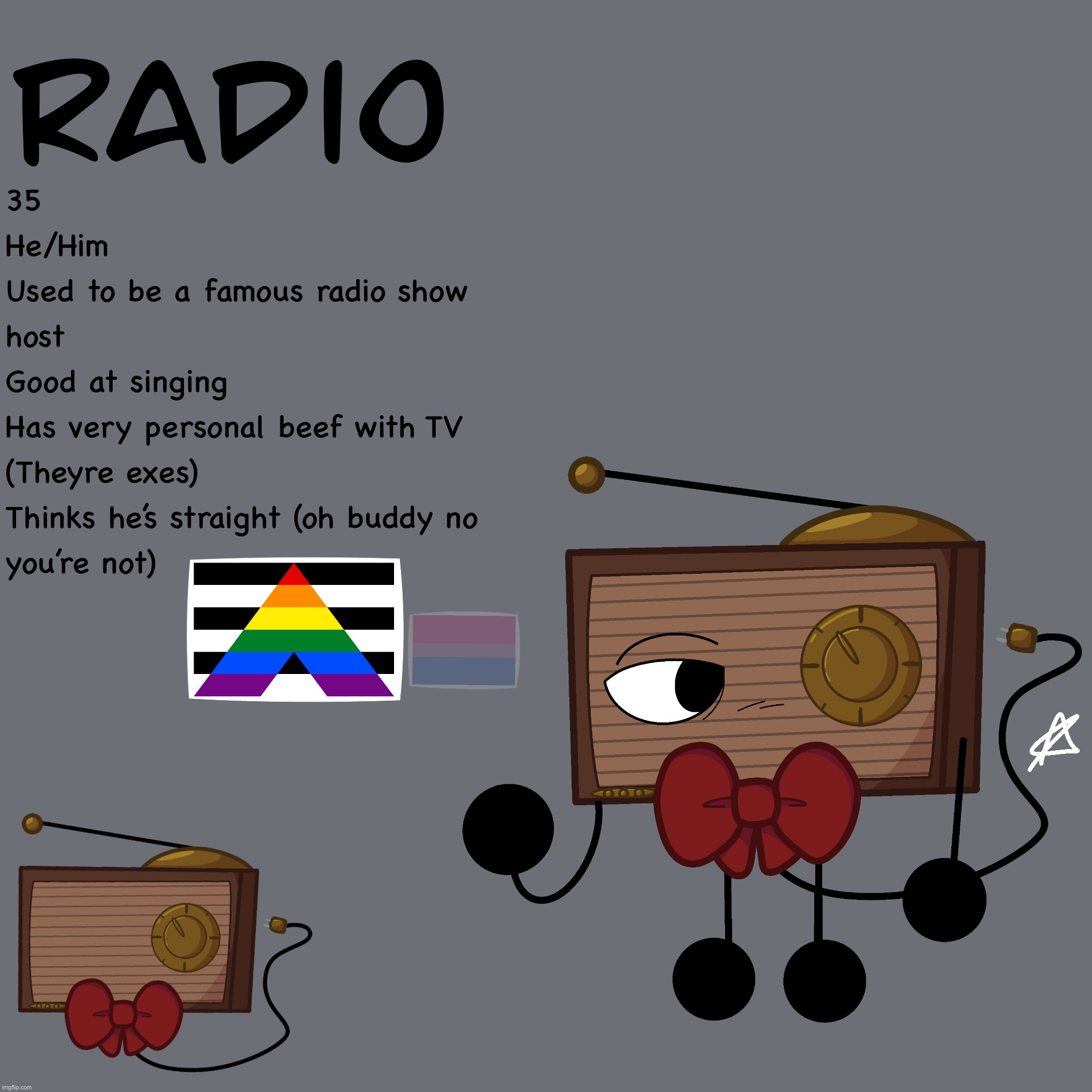 My oldest(not just in age) object show OC, Radio! (He’s so ugly I love him) | made w/ Imgflip meme maker