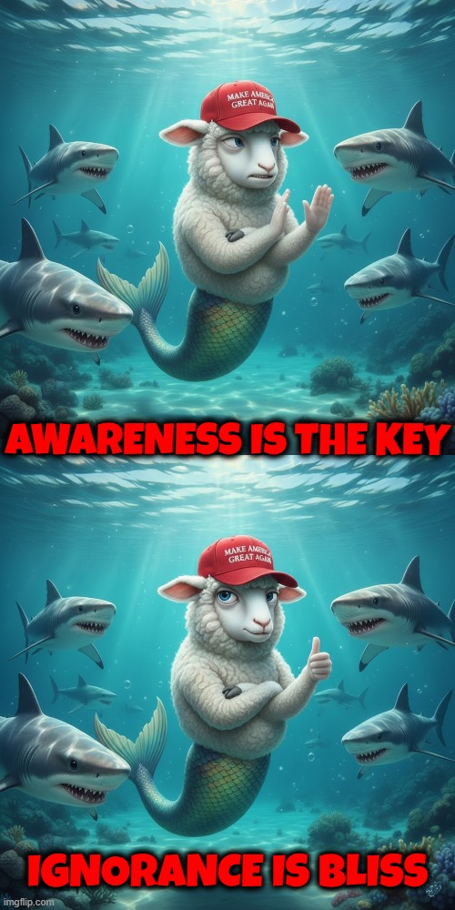 IGNORANCE IS BLISS | AWARENESS IS THE KEY IGNORANCE IS BLISS | image tagged in ignorance is bliss,awareness is the key,knowledge is power,maga,trump,drake no/yes | made w/ Imgflip meme maker