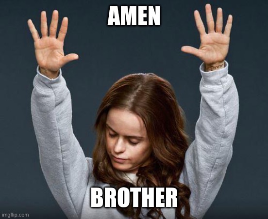 Praise the lord | AMEN BROTHER | image tagged in praise the lord | made w/ Imgflip meme maker