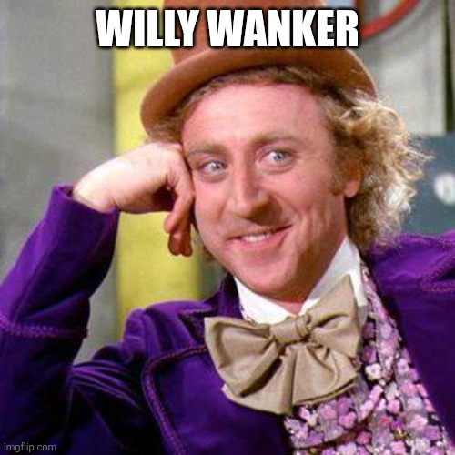 WILLY WANKER | image tagged in willy wonka blank | made w/ Imgflip meme maker