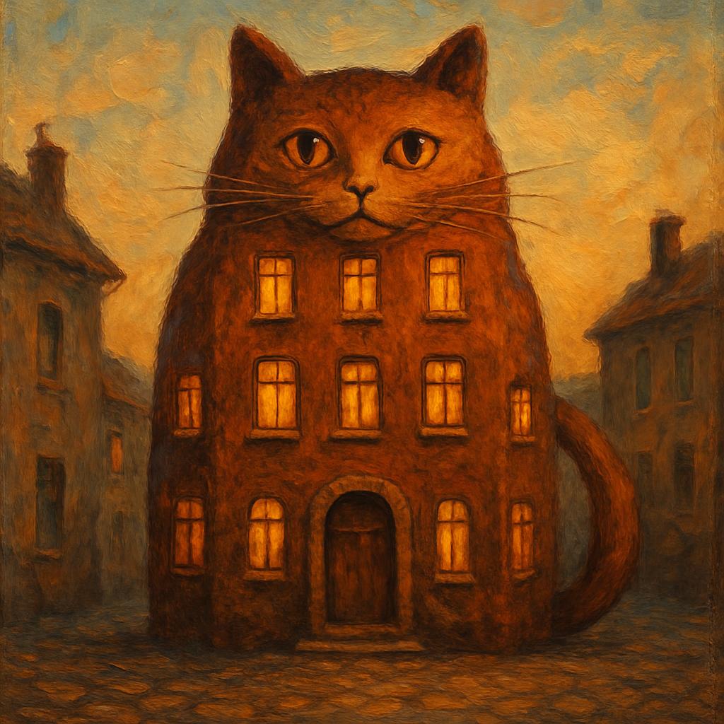 Cat building Blank Meme Template