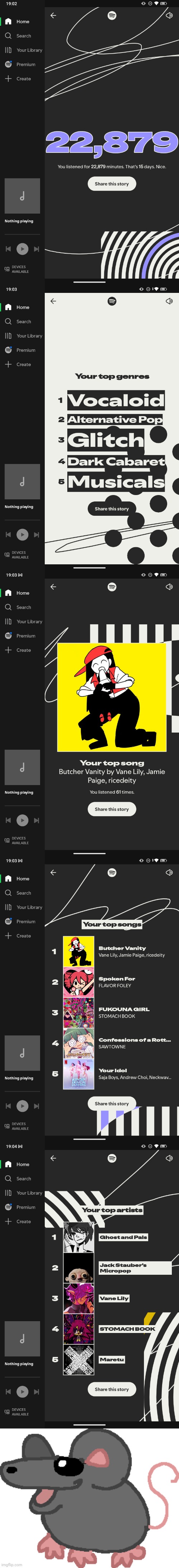 Spotify calling me out again (+ rat who brings doom) | image tagged in spotify,spotify wrapped,2025 | made w/ Imgflip meme maker