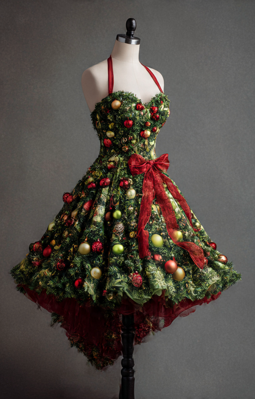 Beautiful Christmas Dress Blank Meme Template