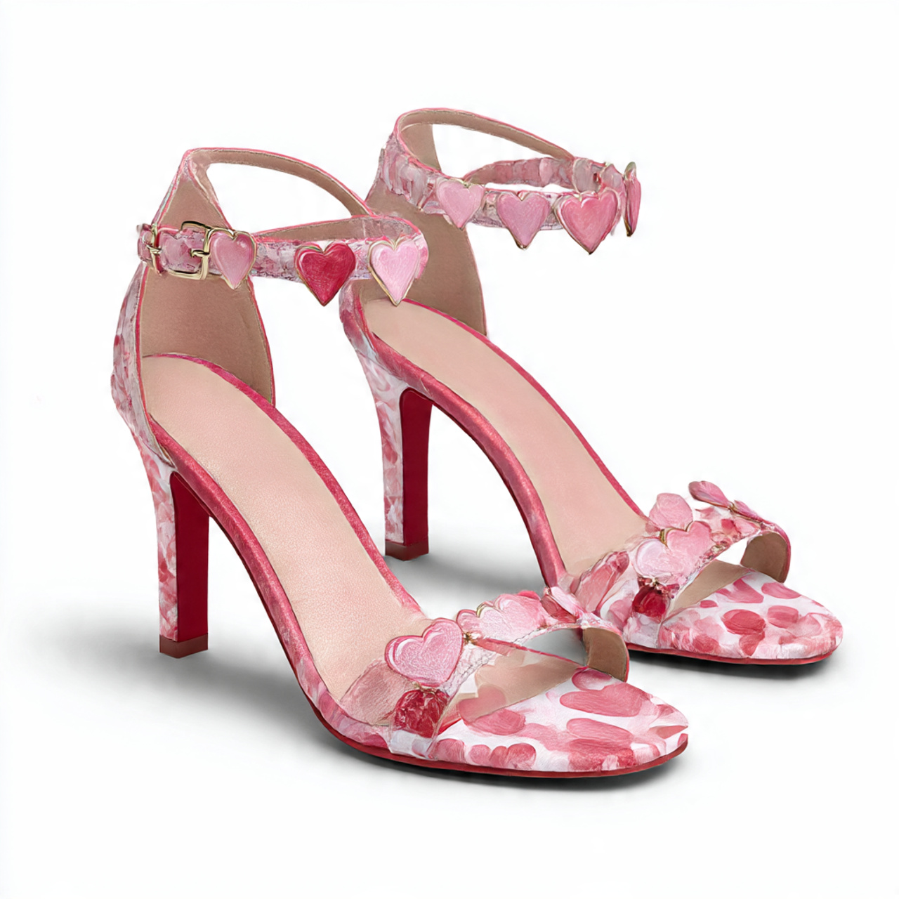 Heart Themed Sandals Blank Meme Template