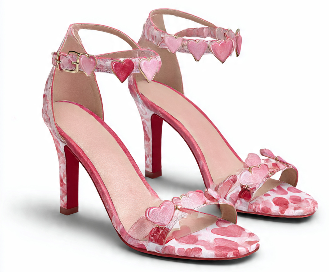 Heart Themed Sandals Blank Meme Template