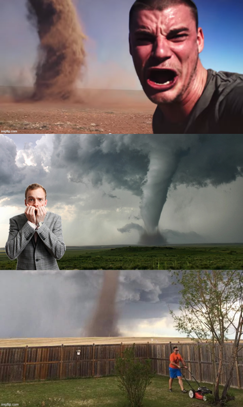 Tornado Panic Blank Meme Template