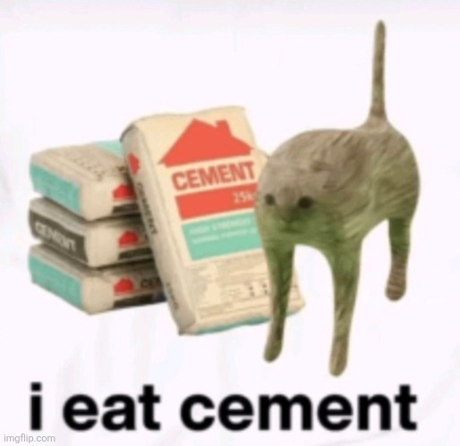 I eat cement | image tagged in i eat cement | made w/ Imgflip meme maker