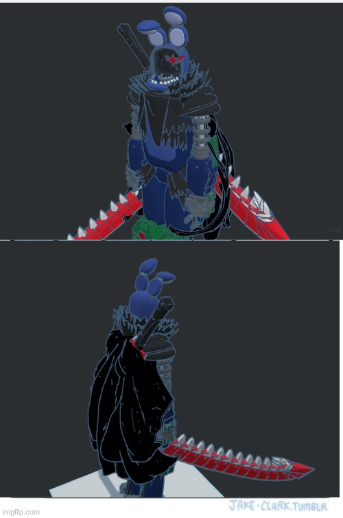 lore accurate withered bonnie | image tagged in fnaf,bonnie,buh,tinkercad | made w/ Imgflip meme maker