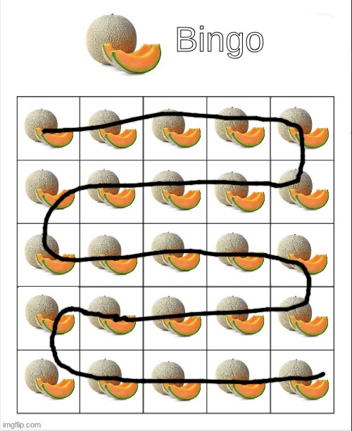 cantaloupe bingo | image tagged in cantaloupe bingo | made w/ Imgflip meme maker