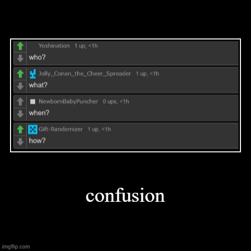 confusion | | image tagged in demotivationals | made w/ Imgflip demotivational maker