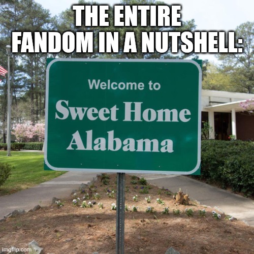 THE ENTIRE FANDOM IN A NUTSHELL: | image tagged in welcome to sweet home alabama | made w/ Imgflip meme maker